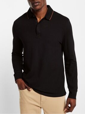 Express Men Tipped Collar Luxe Pique Polo